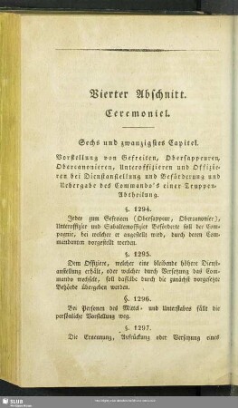 Vierter Abschnitt. Ceremoniel