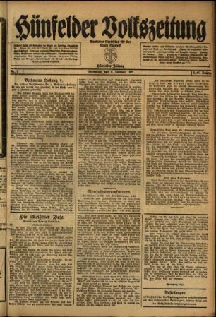 Ausgabe vom Mittwoch, den 05. Januar 1921.