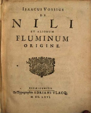 De Nili et aliorum fluminum origine