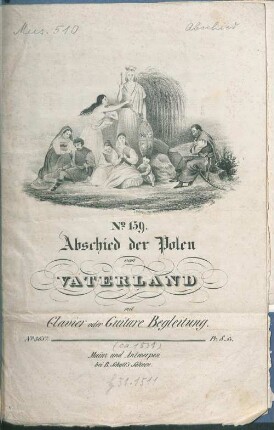 Abschied der Polen vom Vaterland : mit Clavier- oder Guitare-Begeltiung