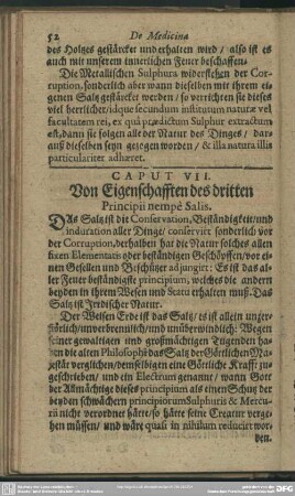 Caput VII. Von Eigenschafften des dritten Principii nempe Salis
