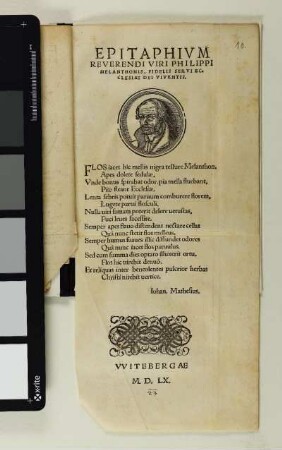 [Holzschnitt]: [Porträt: Philipp Melanchthon]