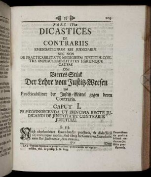 Caput I. Præcognoscenda Ut Principia Recte Judicandi De Justitia Et Contrariis Justitiæ.
