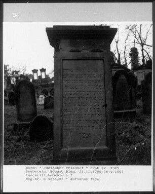 Grabstein des Eduard Blün (gestorben 1861.08.26)