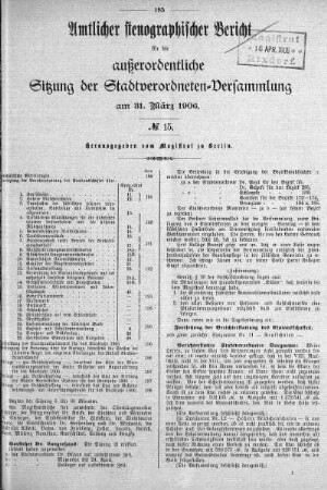No. 15, 31. März 1906