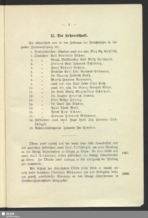 II. Die Lehrerschaft