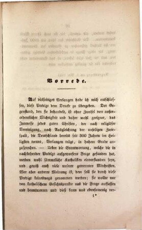 Predigt über die Möglichkeit einer Wiedervereinigung der Katholiken und Protestanten : gehalten am zweiten Sonntag nach Ostern