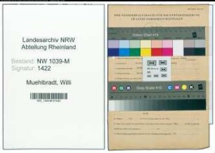 Entnazifizierung Willi Muehlbradt , geb. 29.10.1908 (Angestellter)