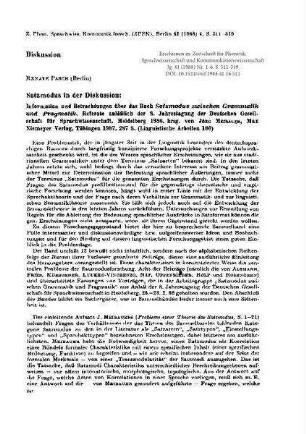 Satzmodus in der Diskussion