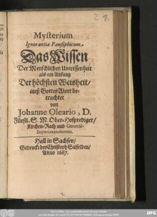 Mysterium Ignorantiae Pansophicum