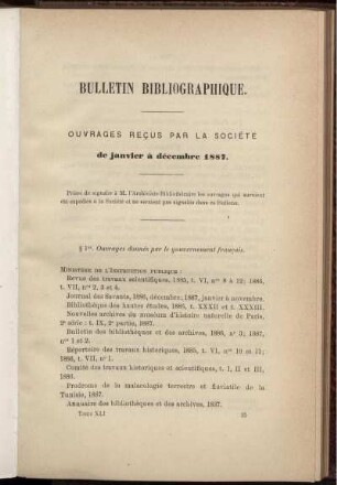 Bulletin Bibliographique.