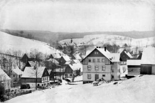 Engel-Gut : re. Engel-Gut, li. v. Weg -Sieber-Oswin-Haus, dazw. sog. Heietie-Haus - mit Wahner-Gut 1915 abgebrannt