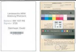 Entnazifizierung Ewald Steinhauer , geb. 15.01.1887 (Steuersekretaer)