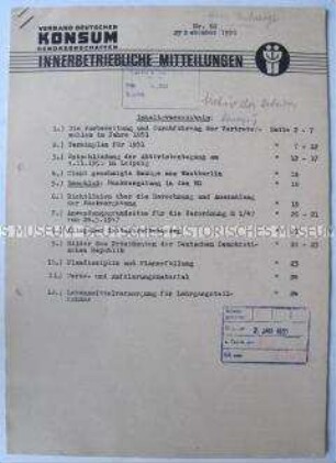 Informationsdienst des Verbandes Deutscher Konsum- Genossenschaften