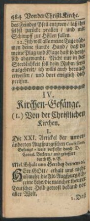 IV. Kirchen-Gesänge.