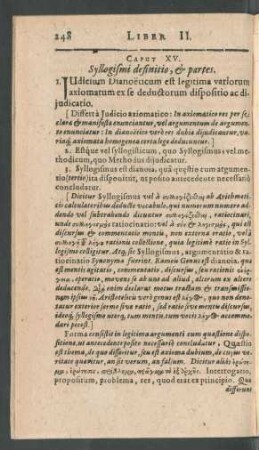 Caput XV. Syllogismi definitio, et partes.