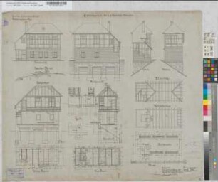 Stellwerksgebäude "Ao" auf Bahnhof Attendorn: Grundrisse, Ansichten, Schnitte, Balken- und Sparrenlage, Lageplan, M. 1:50 und M. 1:1.000 Stnr.: 88, Hgs, Bunr.: 2, Blnr.: 1