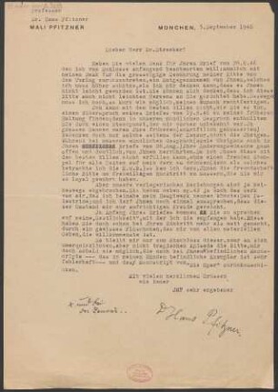 Brief an Ludwig Strecker (senior) an B. Schott's Söhne : 03.09.1946