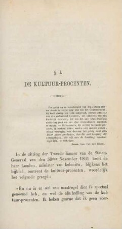 § I. De kultuur-procenten