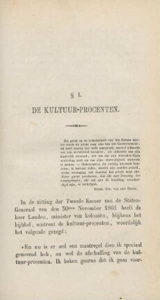 § I. De kultuur-procenten