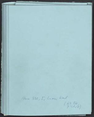 Richard Strauss (1864-1949) Sammlung: Briefe an Karl Lion - BSB Ana 330.I. Lion, Karl