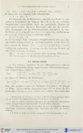 § 3. Isotrope Kurven