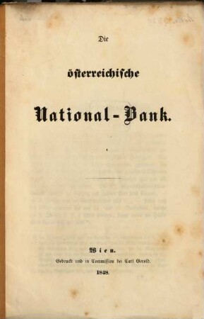 Die österreichische National-Bank