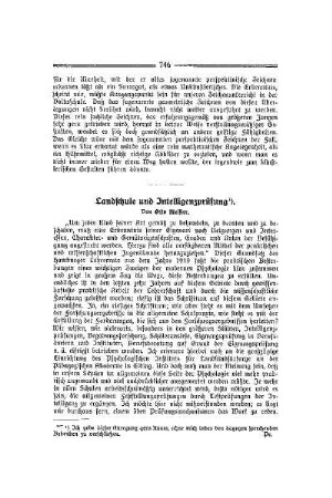 Landschule und Intelligenzprüfung