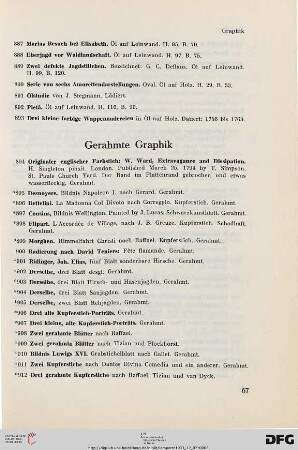 Gerahmte Graphik (Nr. 894-915)