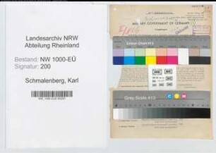 Entnazifizierung Karl Schmalenberg, geb. 18.04.1900 (Schlosser)