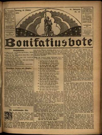 Erste Ausgabe vom Sonntag, den 19. Oktober 1924.