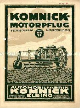 Komnick Motorpflug / Sechsscharig / Motorstärke 80 PS