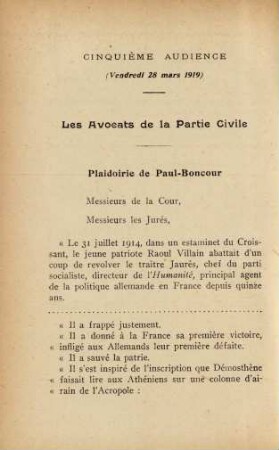 Cinquième audience (Vendredi 28 mars 1919)