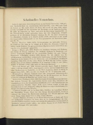 Schriftsteller-Verzeichnis.