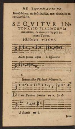 Sequitur Intonatio Psalmorum maiorum, & minorum ...