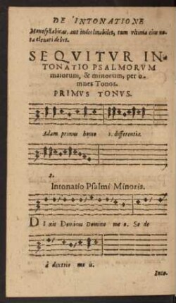 Sequitur Intonatio Psalmorum maiorum, & minorum ...