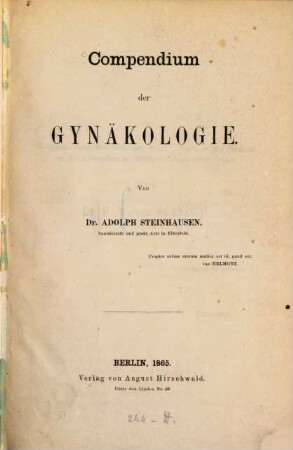 Compendium der Gynäkologie