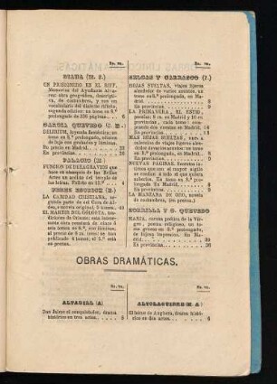 Obras dramáticas.