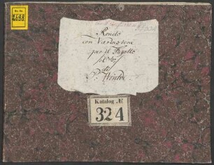 Rondo con variazioni, fag, orch, C-Dur - BSB Mus.ms. 2698 : [label on cover:] Rondo con variazione // per il Fagotto // / : C dur : / // di // P: Winter.