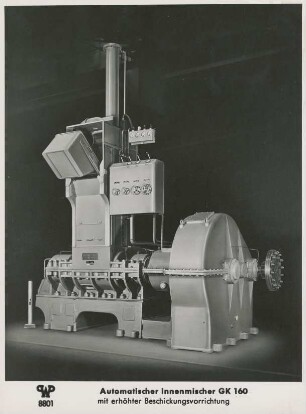 Automatischer Innenmischer "GK 160" mit erhöhter Beschickungsvorrichtung der Werner & Pfleiderer Maschinenfabrik & Ofenbau