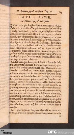 Caput XXVIII. De Romani populi divisione