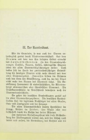 III. Der Bundesstaat