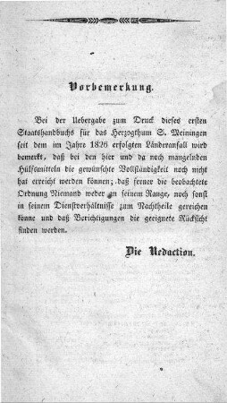 Vorbemerkung