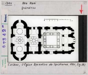 Nea Moni (Chios), Klosterkirche: Grundriss