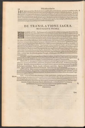 De Translatione Sacra, Methodus Prima.