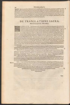 De Translatione Sacra, Methodus Prima.
