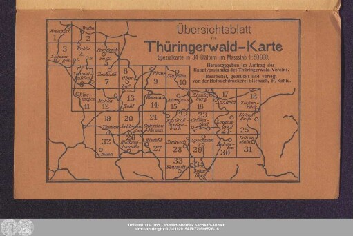 Übersichtsblatt zur Thüringerwald-Karte
