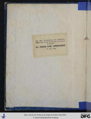 Provenienzvermerk.