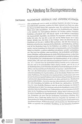Die Abteilung für Bauingenieurwesen
