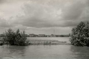 Blick auf Großzschocher 18. Juli, 1 Woche nach Höchststand, Hochwasser Juli 1954